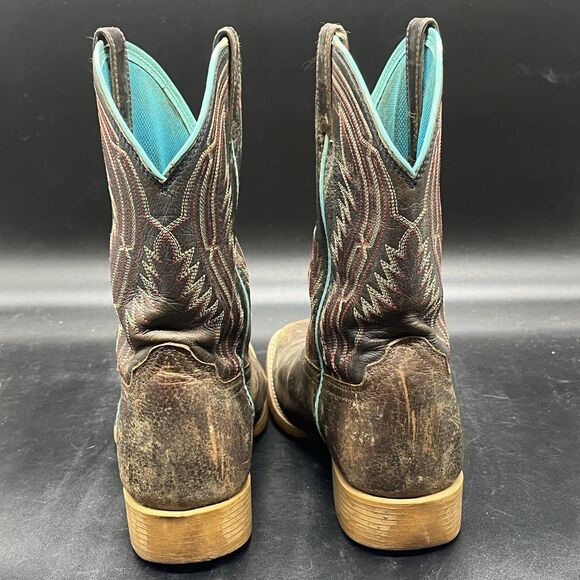 Ariat Kids Brown and Blue Western Boots - Picture 4 of 7